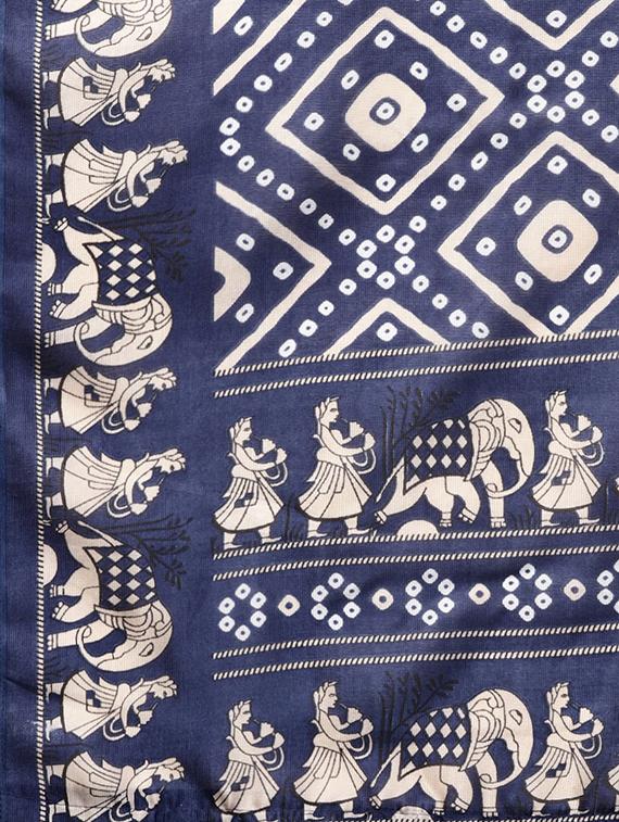 conversational printed saree with blouse - 16219127 - Zoom Image - 4