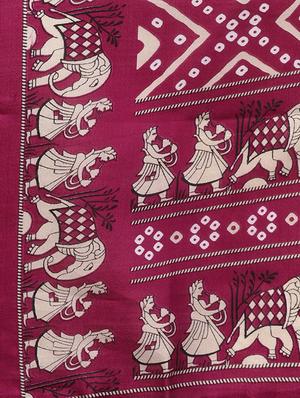 conversational printed saree with blouse - 16219128 - Standard Image - 4