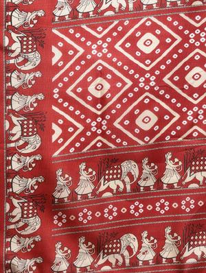 conversational printed saree with blouse - 16219129 - Standard Image - 4