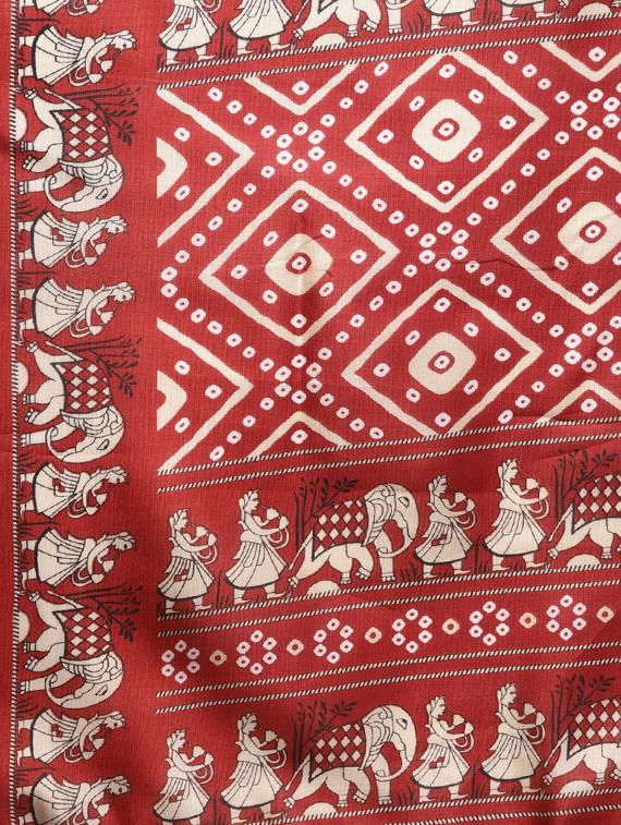 conversational printed saree with blouse - 16219129 - Zoom Image - 4