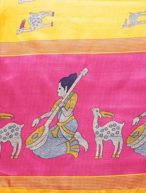 conversational printed saree with blouse - 16219140 - Standard Image - 4