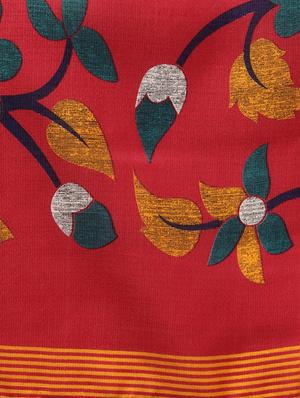 conversational printed saree with blouse - 16219141 - Standard Image - 4