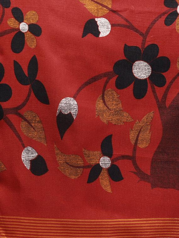 conversational printed saree with blouse - 16219142 - Zoom Image - 4