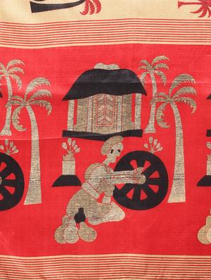 conversation printed saree with blouse - 16219147 - Standard Image - 4