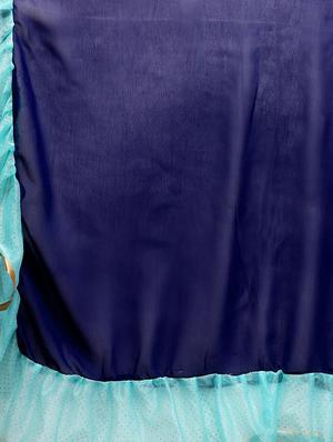 ruffle solid fusion saree with blouse - 16219152 - Standard Image - 4