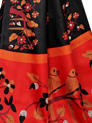 conversational printed saree with blouse - 16219237 - Standard Image - 4