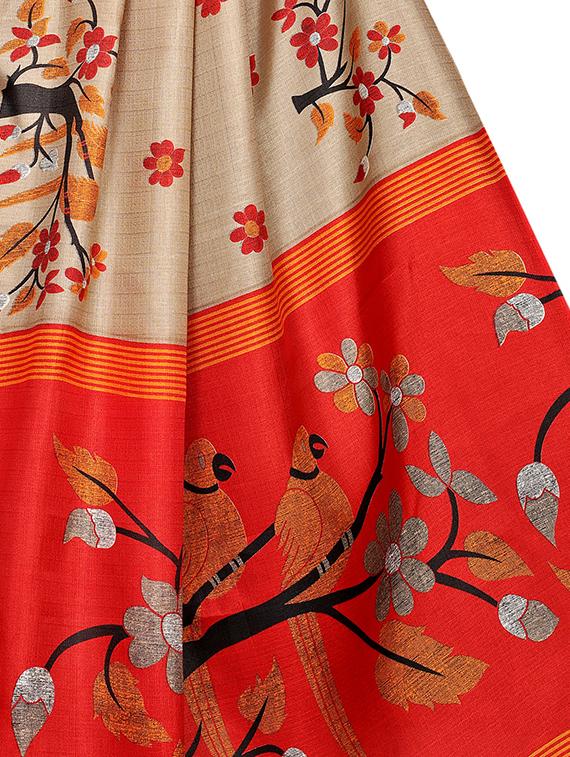 conversational printed saree with blouse - 16219238 - Zoom Image - 4