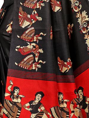 conversational printed saree with blouse - 16219241 - Standard Image - 4