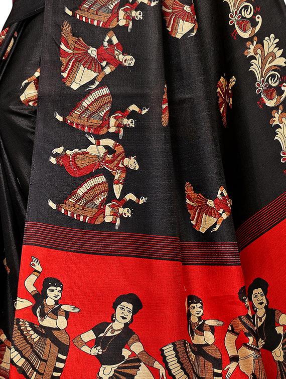 conversational printed saree with blouse - 16219241 - Zoom Image - 4