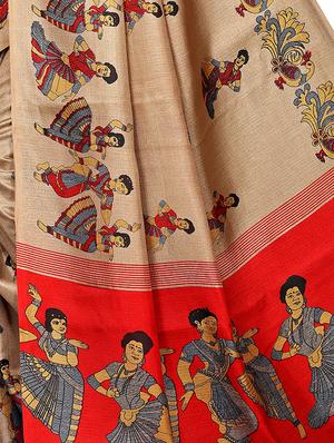 conversational printed saree with blouse - 16219242 - Standard Image - 4