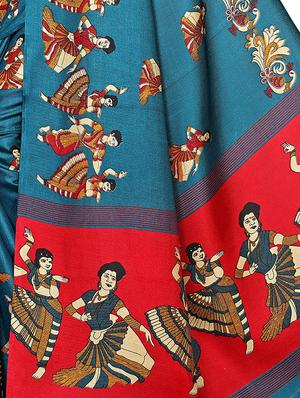 conversational printed saree with blouse - 16219244 - Standard Image - 4