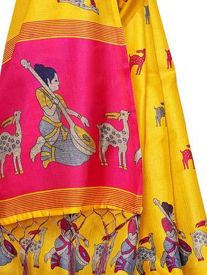 conversational printed saree with blouse - 16219250 - Standard Image - 4
