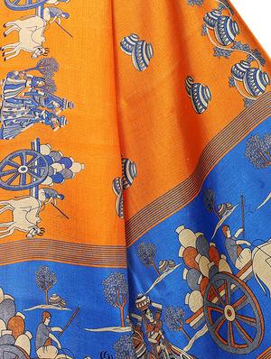 conversational printed saree with blouse - 16219252 - Standard Image - 4