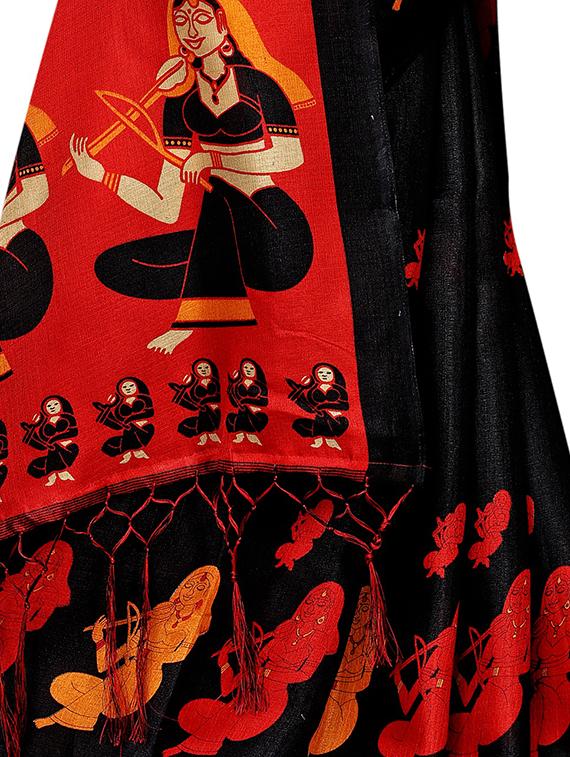 conversational printed saree with blouse - 16219255 - Zoom Image - 4