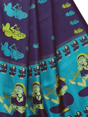 conversational printed saree with blouse - 16219258 - Standard Image - 4