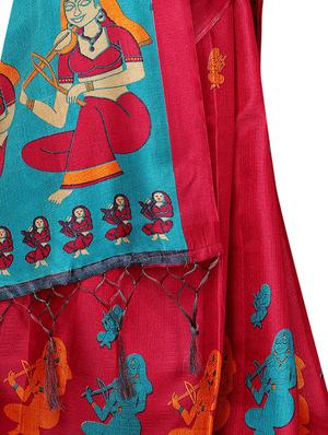 conversational printed saree with blouse - 16219259 - Standard Image - 4