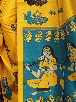 conversational printed saree with blouse - 16219293 - Standard Image - 4