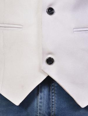 white polyester waist coat - 16219835 - Standard Image - 4
