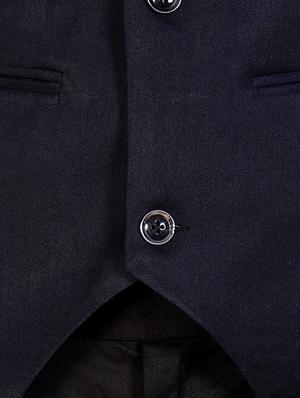 navy blue polyester blend waist coat - 16219838 - Standard Image - 4