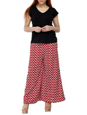 high rise chevron flared palazzo - 16219845 - Standard Image - 4