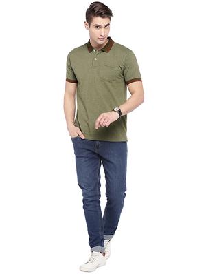 green solid polo t-shirt - 16220203 - Standard Image - 4