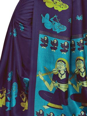 kalamkari printed saree with blouse - 16220494 - Standard Image - 4