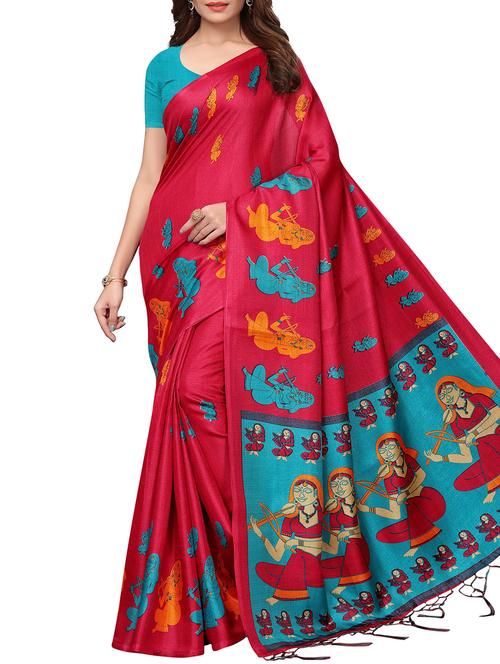 kalamkari printed saree with blouse - 16220495 - Standard Image - 1