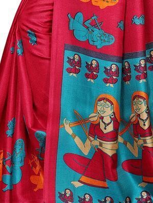 kalamkari printed saree with blouse - 16220495 - Standard Image - 4