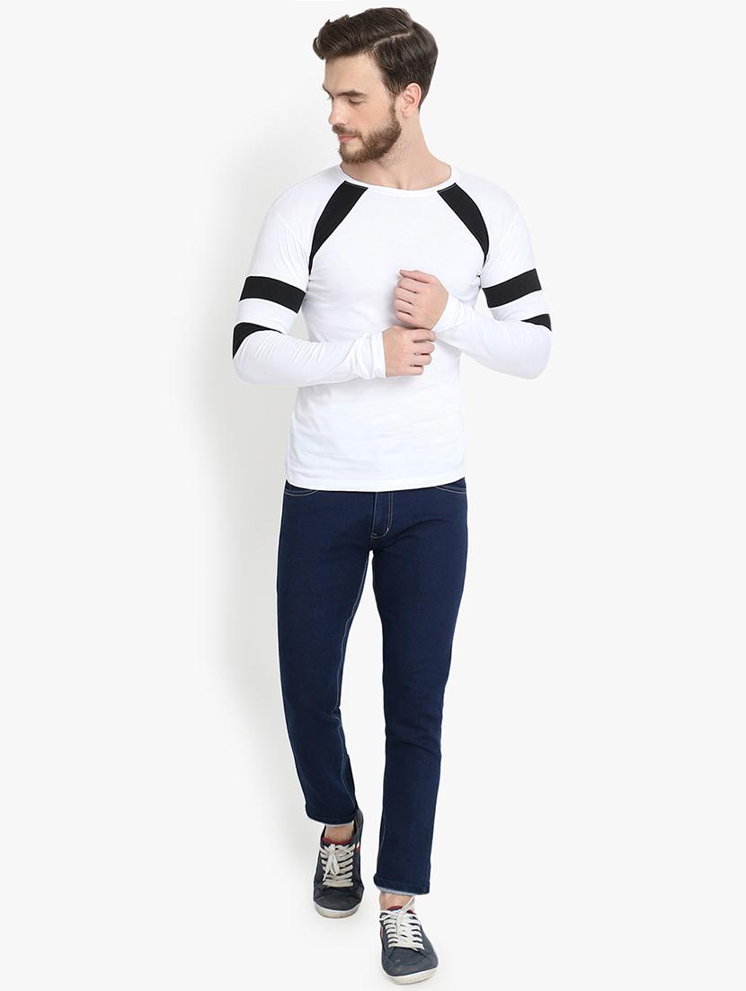 white color block raglan t-shirt - 16220656 - Zoom Image - 4