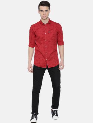 red printed casual shirt - 16220752 - Standard Image - 4