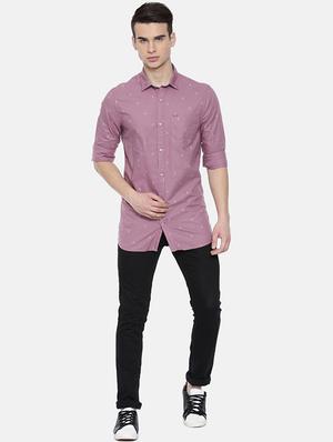 purple printed casual shirt - 16220780 - Standard Image - 4