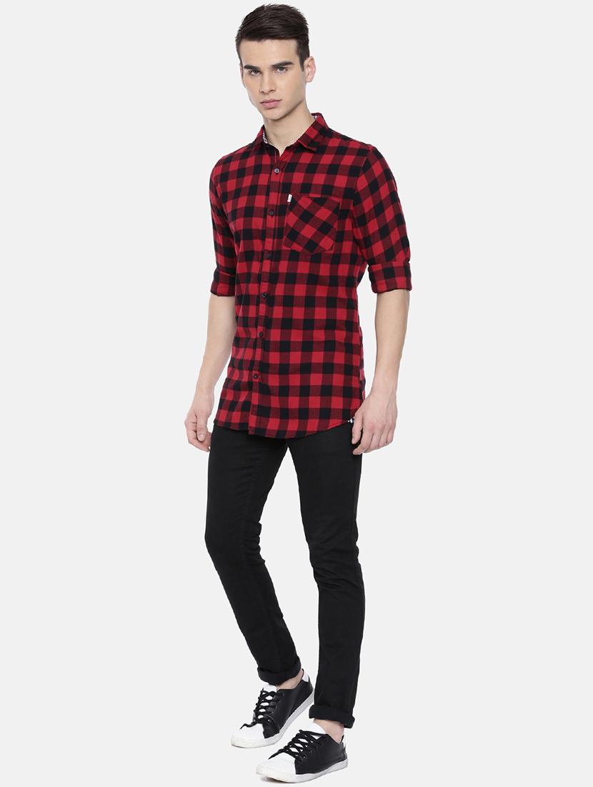 red checkered casual shirt - 16220786 - Zoom Image - 4