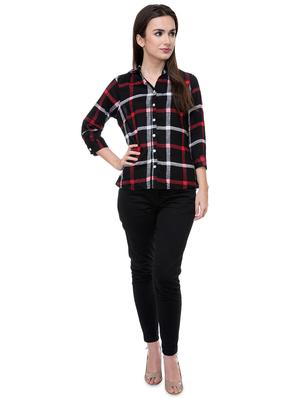 curved hem checkered shirt - 16221081 - Standard Image - 4