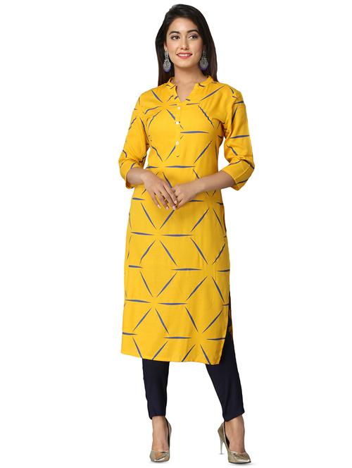 Geometrical straight kurta - 16221363 - Standard Image - 1
