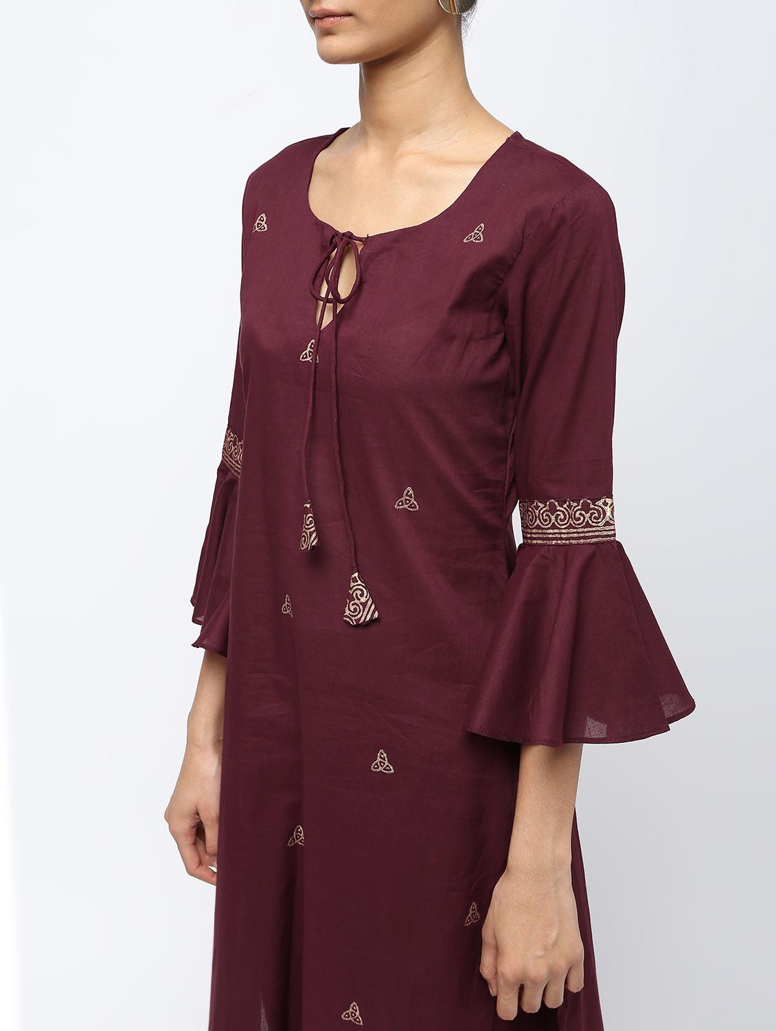 Block print straight kurta - 16222178 - Zoom Image - 4