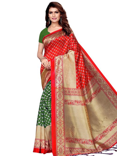 half & half bhagalpuri saree with blouse - 16222536 - Standard Image - 1
