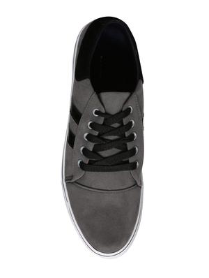 grey velvet lace up sneakers - 16224356 - Standard Image - 4