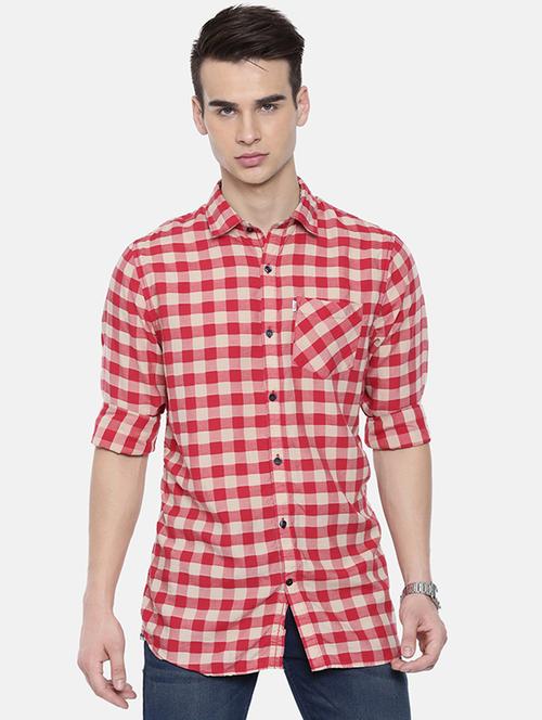 red checkered casual shirt - 16225837 - Standard Image - 1