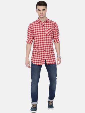 red checkered casual shirt - 16225837 - Standard Image - 4