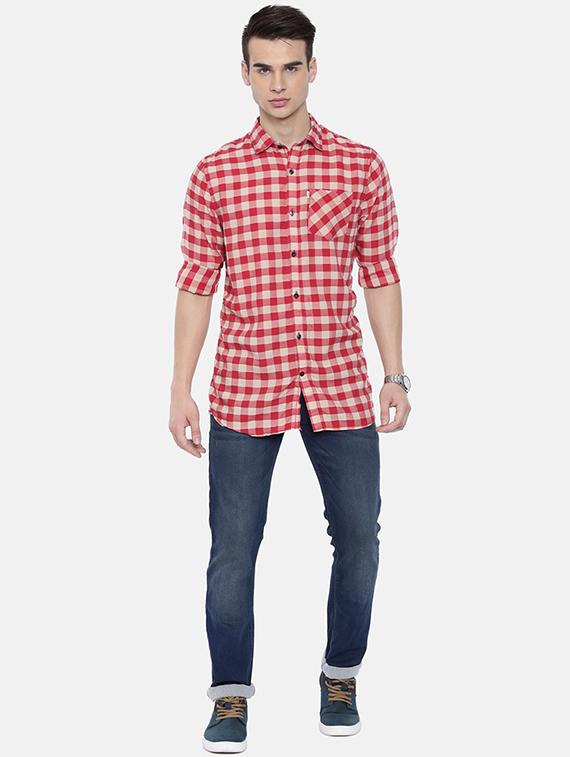 red checkered casual shirt - 16225837 - Zoom Image - 4