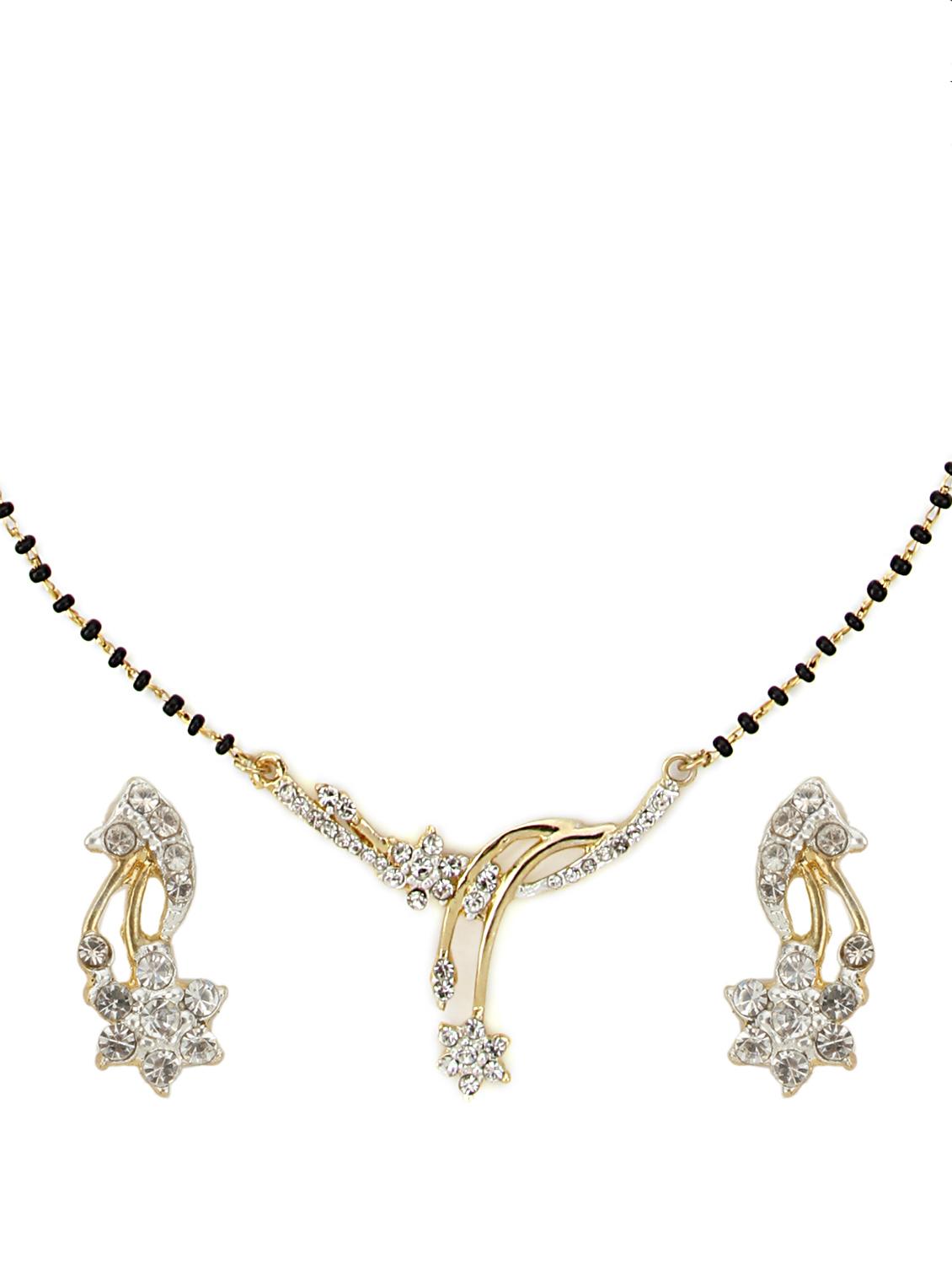 Designer Gold Diamond Mangalsutra Set - Oleva