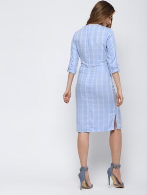tie front checkered sheath dress - 16226125 - Standard Image - 4
