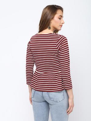 gathered striped top - 16226151 - Standard Image - 4