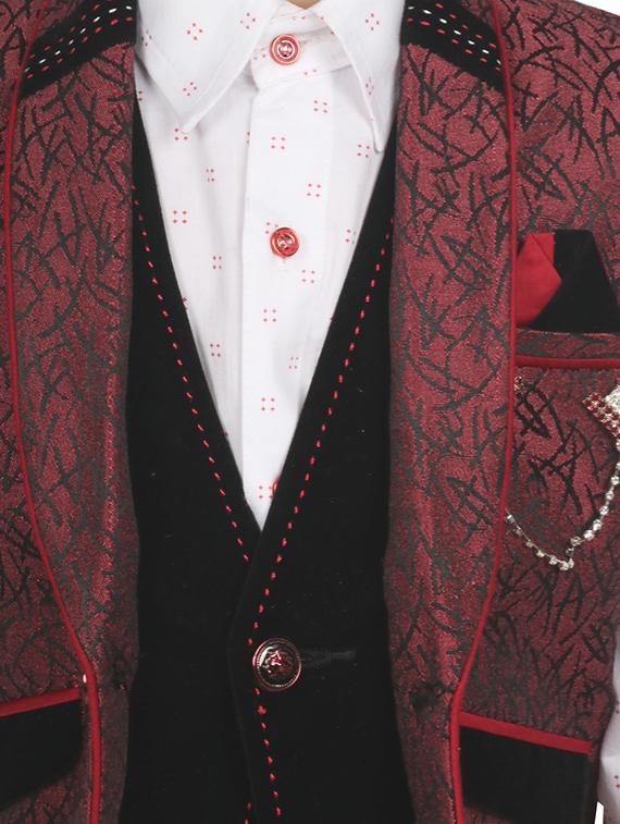 red polyester suit set jackets & coat - 16226183 - Zoom Image - 4