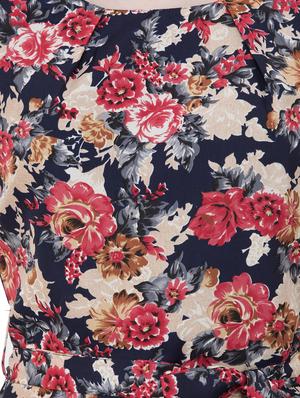 tie knot floral flared dress - 16227188 - Standard Image - 4