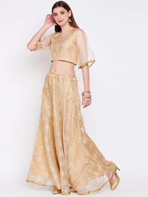 beige georgette embroidered blouse - 16228274 - Standard Image - 4