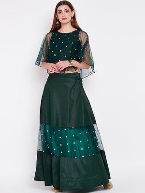 green net embroidered blouse - 16228278 - Standard Image - 4