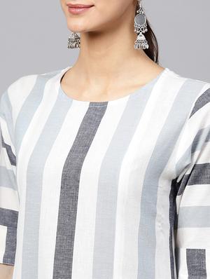 stripes straight kurta - 16228747 - Standard Image - 4