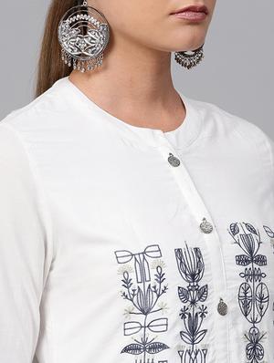 embroidered straight kurta - 16228757 - Standard Image - 4