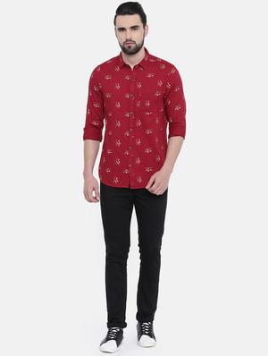 red cotton casual shirt - 16229039 - Standard Image - 4